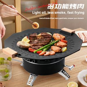 Plaque de cuisson <span class=keywords><strong>pour</strong></span> <span class=keywords><strong>barbecue</strong></span> sans fumée antiadhésive <span class=keywords><strong>en</strong></span> <span class=keywords><strong>pierre</strong></span> médicale portable d'extérieur - Product Image 2