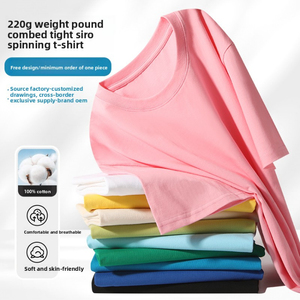 T-Shirt da <span class=keywords><strong>Donna</strong></span> Personalizzabile a Maniche Corte in Puro Cotone Pettinato a Fibra Lunga per l'Estate, Divisa da Lavoro Casual di Gruppo - Product Image 2