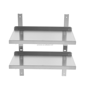 Étagère de rangement réglable en hauteur à 2 niveaux en acier inoxydable, étagère multifonctionnelle commerciale pour restaurant, hôtel, cantine, cuisine - Product Image 1