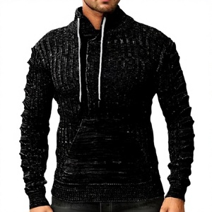 Edoor Wears Men's Fall Winter Solid O-Neck Fleece Collared Knit <b>Sweater</b>-Eco-friendly Loose Fit <b>Plus</b> <b>Size</b> Flare Sleeve Pullover - Product Image 2