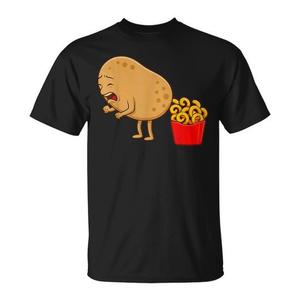 Camiseta Curly Fries Potato Food Eaters, color negro, unisex, talla para adultos - Product Image 1