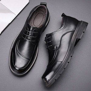 Zapatos de vestir con cordones de cuero de primera calidad para hombre, zapatos Derby de moda de primavera, cuero genuino de alta gama - Product Image 5