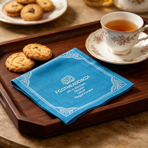 Servilletas de Papel Bordadas Azules Modernas Party Love, 33x33cm, Cuadradas, Duraderas, para Uso en Restaurantes y Cenas, 30 Piezas - Product Image 6