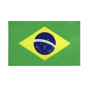 Proveedor de Banderas de Brasil Grandes Personalizadas de Alta Calidad, Entrega Rápida, 3x5 pies, Tamaño Grande, Poliéster, para Seguros de Automóviles y Educación - Product Image 1