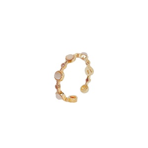 Korean Style Light Luxury Natural Stone Zircon Pearl Alloy Women's Vintage Open <b>Ring</b> Instagram Style All-match Exquisite Jewelry - Product Image 5