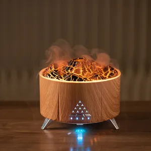 Humidificador de volcán con control remoto de fuego en aerosol de medusas 3D, altavoz Bluetooth, difusor de aire volcánico con aroma de llama de fuego de mesa