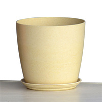 Pot bunga dalam ruangan serat bambu Biodegradable, bulat, harga grosir, sederhana, modis,