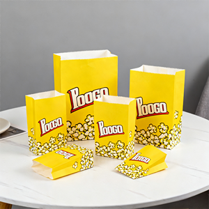 Bolsas de Papel para Palomitas de Maíz Ecológicas para Cine, 46oz/32oz, Color Marrón, Impresión Personalizada, Reciclables, Resistentes a la Grasa, para Aperitivos, Sushi, Ensaladas - Product Image 1