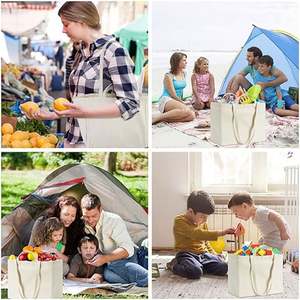 Bolsa de Compras Multifuncional de Lona Personalizada de Alta Calidad, Color Sólido, Gran Capacidad, Ecológica, Reciclable, para Verduras - Product Image 4