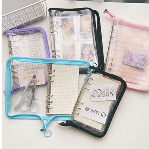 Bán Sỉ Bìa Đựng Sổ Tay A5 Lấp Lánh Bằng Nhựa Pvc Bìa Đựng Sổ Kế Hoạch Bằng Nhựa Trong Suốt Kèm 6 Vòng Chất Kết Dính Có Khóa Kéo - Product Image 2