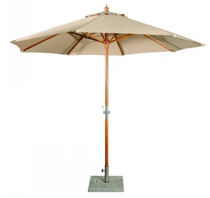 Parapluies extérieurs ronds réguliers populaires de parasol en bois de prix usine avec la manivelle