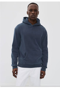 <b>Men's</b> Hooded Sweatshirt 100% Cotton French Terry Solid Color Casual Regular Fit Autumn Wear - Product Image 5