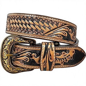 Ceintures en cuir de vachette vintage imperméables avec boucle ardillon carrée gravée en acier, largeur 2 pouces, faible MOQ, longue durée de vie, vente chaude pour les fêtes - Product Image 5