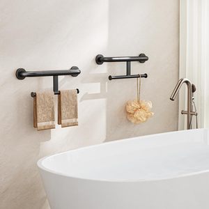 Barras de apoyo Huahu de acero inoxidable para baño, manijas de seguridad para inodoro, antideslizantes, aptas para personas mayores. - Product Image 1