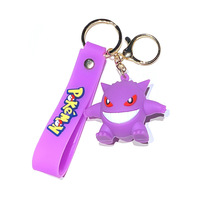 Venta al por mayor 100 Pikachued y Gengar llaveros pequeños dibujos animados clave colgantes muñecas hechas de silicona y goma gran regalo