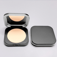 Boîte d'emballage vide pour cils, boîtier Compact avec miroir Blush, tracteur maquillage, étui de luxe mat noir