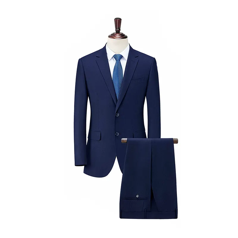 Modern Simplicity Royal Blue 78% Polyester 22% Viscose Casual Men's Solid Formal Business Suit