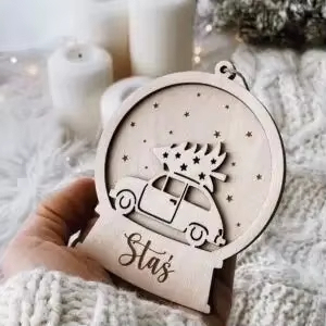 Đồ trang trí bằng gỗ bán chạy, thẻ trang trí cây thông Noel bằng gỗ sáng tạo để treo tường, đồ thủ công, bán sỉ - Product Image 2