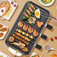 Grill électrique multifonctionnel personnalisé en usine, sans fumée, double face, avec plateau antiadhésif amovible