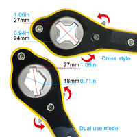 Clé à cliquet universelle pour cric de voiture, poignée de cric à ciseaux ergonomique pour le changement de pneu d'urgence, outil manuel de cric double usage