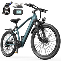 Vélo de montagne électrique 26 pouces, moteur de moyeu arrière 250W, batterie au lithium, assistance électrique, tout-terrain, suspension simple, freins à disque