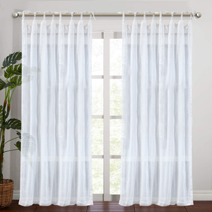 Fourniture directe d'usine Polyester personnalisé blanc maison et hôtel attache-dos Style flammé Transparent Tulle <span class=keywords><strong>voilage</strong></span> rideaux - Product Image 2