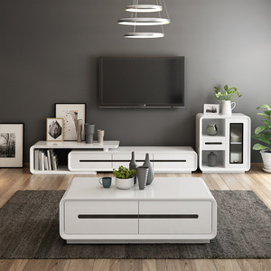Mueble para <span class=keywords><strong>TV</strong></span> Moderno Italiano Extensible, Lacado en Blanco Brillante, Mesa para el Hogar - Product Image 4