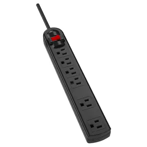 South America Universal Multi Plug Sockets 6 Outlet Power Strip Turn on/off Switch black power cord Bolivia