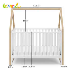 Di alta qualità in legno di pino naturale letto per bambini culla in legno <span class=keywords><strong>con</strong></span> guide di sicurezza cassetto di stoccaggio pelle <span class=keywords><strong>lettino</strong></span> per bambini - Product Image 4