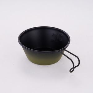 Tazón <span class=keywords><strong>Sierra</strong></span> <span class=keywords><strong>de</strong></span> Acero Inoxidable <span class=keywords><strong>de</strong></span> 300 ml, Color Negro y Verde, Revestimiento Antiadherente, Ecológico, para Uso en Campamentos al Aire Libre, Diseño Clásico - Product Image 1