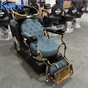 KISEN-Chaise <span class=keywords><strong>shampoing</strong></span> noire et dorée moderne pour salon de beauté, meubles pour le lavage des cheveux avec bol <span class=keywords><strong>shampoing</strong></span>, chaises à vendre - Product Image 4