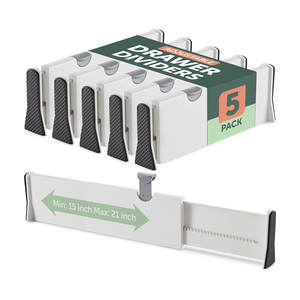 Separadores de Cajones Ajustables y Ecológicos de Plástico ABS, Organizador de Armario, Separadores Expandibles para Organización de Cajones - Product Image 1