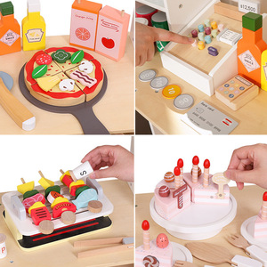 Carrito <span class=keywords><strong>de</strong></span> Cocina <span class=keywords><strong>de</strong></span> Juguete <span class=keywords><strong>de</strong></span> Madera con <span class=keywords><strong>Comida</strong></span> <span class=keywords><strong>de</strong></span> Juguete, Pizza, Pastel y Caja Registradora <span class=keywords><strong>para</strong></span> Niños, <span class=keywords><strong>para</strong></span> Jugar a Cocinar y a Roles, Ecológico y Duradero - Product Image 4