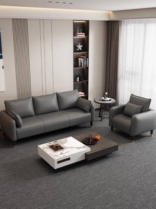 Canapé de négociation professionnel moderne et luxueux, rectangulaire, avec structure en bois, revêtement en cuir synthétique et garniture en mousse, idéal pour villa et salon - Product Image 4