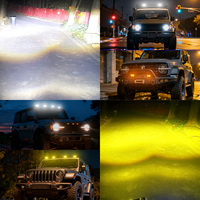 Barre lumineuse de travail LED 12V de haute qualité pour voiture, 10 lentilles, blanc jaune, double couleur, projecteur de conduite pour voiture, camion, SUV, VTT, UTV, phare