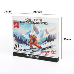 Mobee P-905700 10 colori Jumbo Set pennarello vernice acrilica doppia punta 10mm largo e 3mm Fine per opere d'arte e lettere audaci - Product Image 6