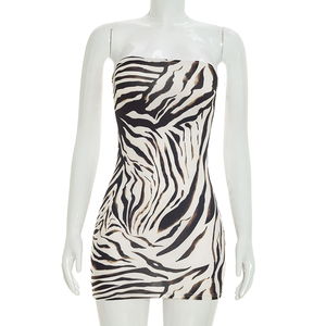 Viviblook J26ST239 Women Summer Dress <b>Set</b> <b>Sexy</b> Sheer Mesh Top Printed Dress Two Piece <b>Set</b> for Ladies - Product Image 4