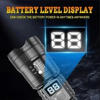Senter LED Daya Tinggi USB Isi Ulang dengan Baterai Terpasang, Senter Super Terang untuk Darurat Luar Ruangan dan Berkemah