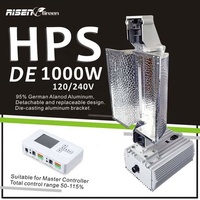 Lámparas de Cultivo HPS Risen Green Brand con 3 Años de Garantía, 1000w, IP65, Aluminio, para Floración, 120-240v, para Invernadero con Balastro Electrónico
