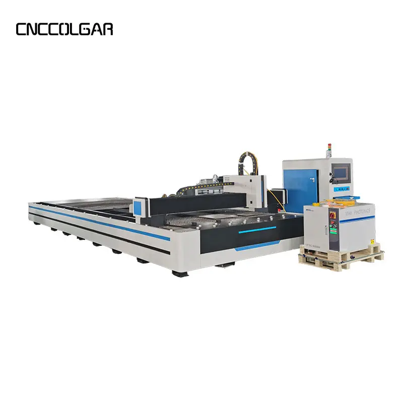 آلة القطع بليزر الألياف CNC المتكاملة بلوحة ، آلة القطع بالليزر المعدنية من الفولاذ المقاوم للصدأ