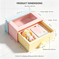 Boîte cadeau en papier avec fenêtre personnalisée pour jouets, ornements et emballages cadeaux