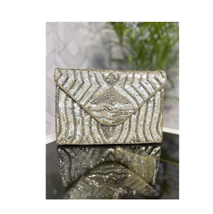 Sac à main pochette perlée Golden Beauty Sac portable durable doublure en coton écologique imperméable de grande capacité - Product Image 1