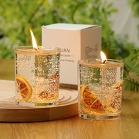 Gel-Wachskerze im Glasgefäß mit Echten Roségold-Flocken, Duftkerze, Rauchfrei, Sauber Brennend, Luxuriöse Handgefertigte Elegante Heimdekoration für Weihnachten