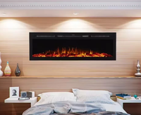 Cheminées électriques modernes autoportantes en acier inoxydable avec LED décoratives, pour hôtel et maison, avec télécommande et personnalisation intégrée