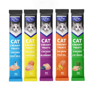 Golosinas húmedas para gatos Varios sabores Listo para enviar Venta al por mayor Golosinas cremosas Tiras para gatos Atún Carne Snack Cat Comida húmeda - Product Image 4