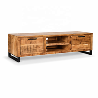 Meuble TV Lazo en bois massif, style industriel moderne, fait main, finition personnalisée pour appartement, salon, salle à manger, entrée, hôtel, chambre à coucher