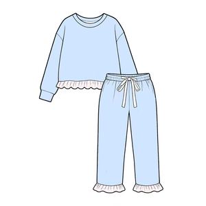 Conjunto de Pantalones y Top con Volantes para Bebés Niñas, Personalizado con Estampado, en Spandex/Algodón Orgánico/Seda de Leche, Ropa Suave y Moderna para Fiestas - Product Image 6