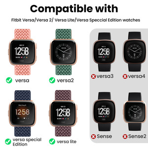 Vente chaude Boucle Réglable Ordinaire Nylon Élastique Vague Bracelet pour <span class=keywords><strong>Fitbit</strong></span> Versa1 Versa 2 Lite Édition Spéciale Bracelet de Montre Intelligente - Product Image 5