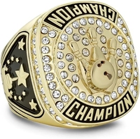 Médailles Express Champion Or, Trophée de Bowling, Bague de Récompense, Cadeau, Prix Fantastique avec Chaîne de Cou et Support, Bagues de Championnat