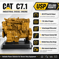 Moteur diesel SCDC C7.1 302 CV, moteur industriel 6 cylindres turbocompressé, groupe motopropulseur diesel pour équipement de pompage minier et de construction